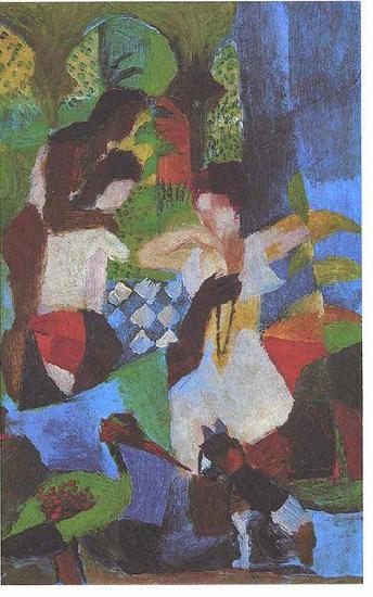 August Macke Turkish jewelry dealer oil painting image